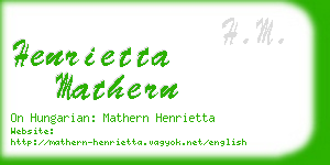 henrietta mathern business card